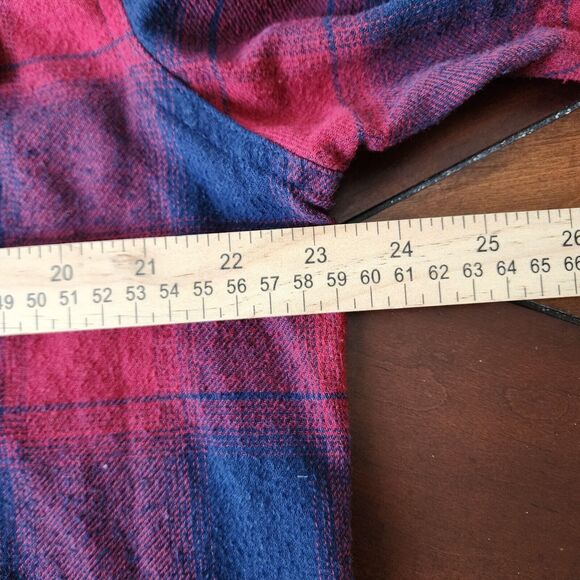 Burnside Flannel Long Sleeve Button Down Plaid Men Shirt Size M - Picture 5 of 12